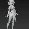 Mô hình 3D cô gái yêu tinh Giáng sinh phong cách Anime đáng yêu - Thumbnail 2