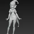 Mô hình 3D cô gái yêu tinh Giáng sinh phong cách Anime đáng yêu - Thumbnail 3