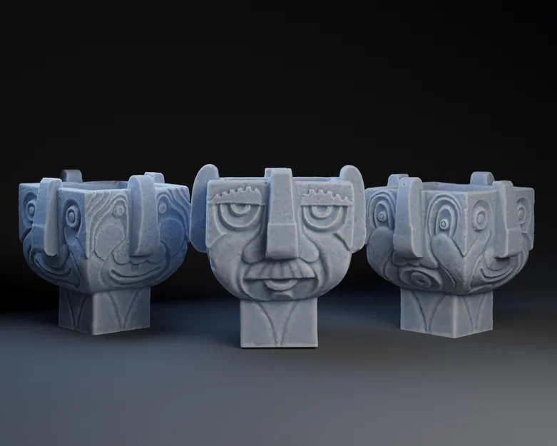 Chậu trồng cây Four Face Planter: Thiết kế độc đáo cho không gian xanh - Image 1