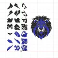 Tranh Treo Tường Sư Tử Dạng Module – Mô Hình 3D Thiết Kế Hình Học Hiện Đại - Thumbnail 2