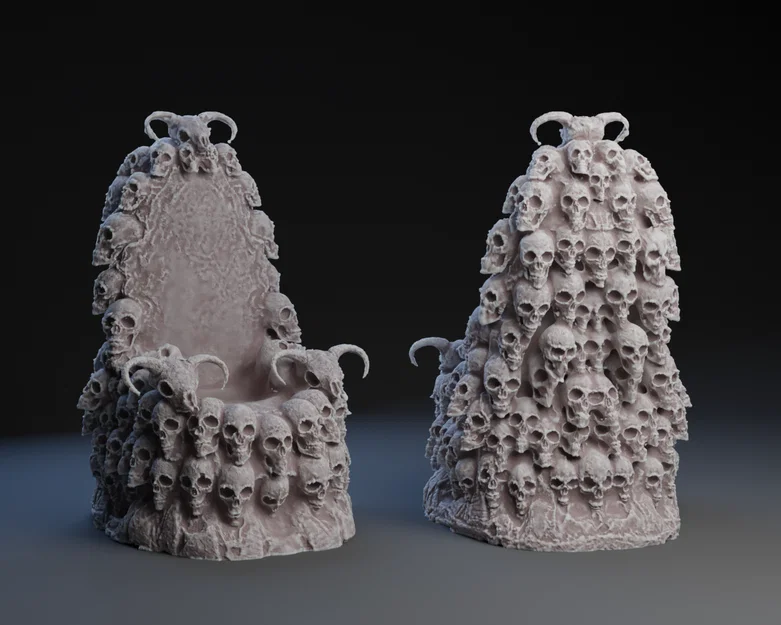 Mô hình 3D Ngai vàng Đầu Dê (Goat Skull Throne) trang trí cực chất - Image 1
