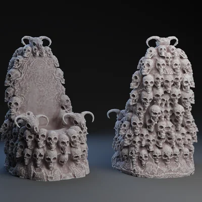 Mô hình 3D Ngai vàng Đầu Dê (Goat Skull Throne) trang trí cực chất