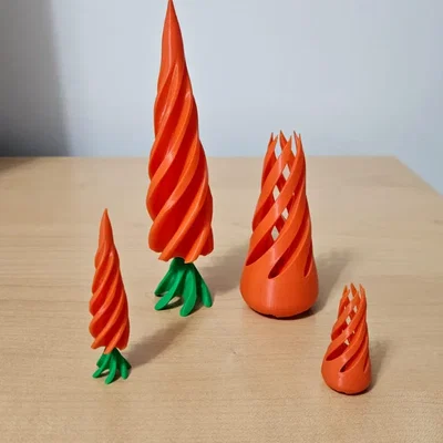 Mô hình đồ chơi Passthrough Carrot (củ cà rốt xoắn ốc) in 3D
