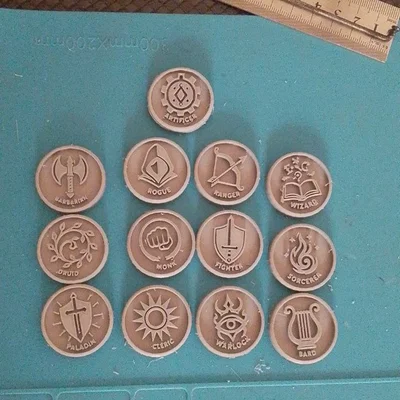 Bộ Token Lớp Nhân Vật D&D (D&D Class Tokens) Cho Game Nhập Vai