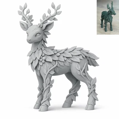 Mô hình 3D chú Nai Lá (Leafy Deer)