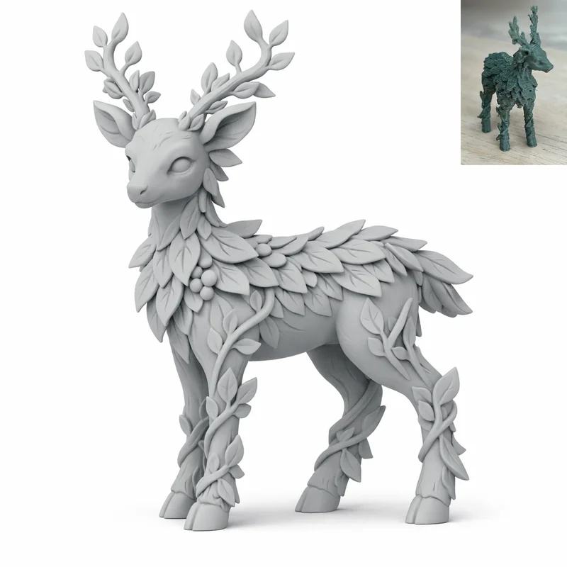 Mô hình 3D chú Nai Lá (Leafy Deer)