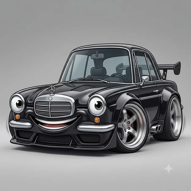 Mô hình Mercedes W111 W112 Coupé phong cách Caricature độc đáo - Image 1