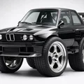 Mô hình xe BMW e30 M3 Caricature phong cách hoạt hình độc đáo - Thumbnail 1