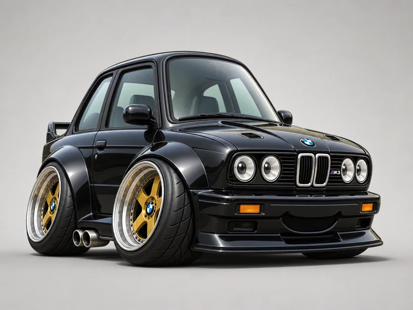 Mô hình xe BMW e30 M3 phong cách hoạt hình (Caricature) cực chất - Image 1