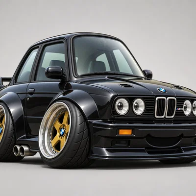 Mô hình xe BMW e30 M3 phong cách hoạt hình (Caricature) cực chất