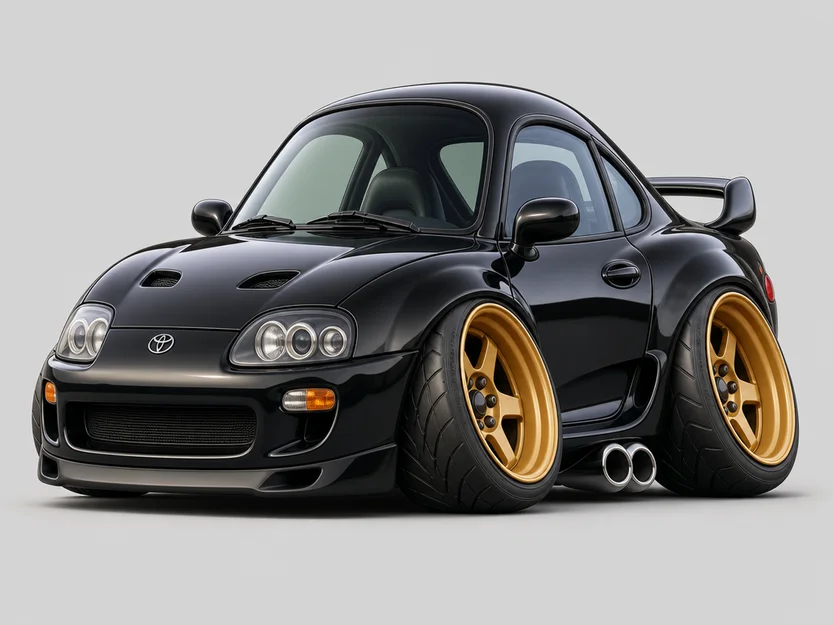 Mô hình 3D Toyota Supra MK4 1993 phong cách Caricature cực chất - Image 1