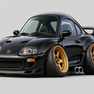 Mô hình 3D Toyota Supra MK4 1993 phong cách Caricature cực chất