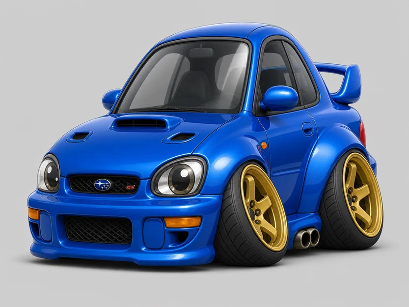 Mô hình Subaru Impreza 22B STI 1998 phong cách hoạt hình (Caricature) - Image 1
