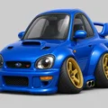 Mô hình Subaru Impreza 22B STI 1998 phong cách hoạt hình (Caricature) - Thumbnail 1