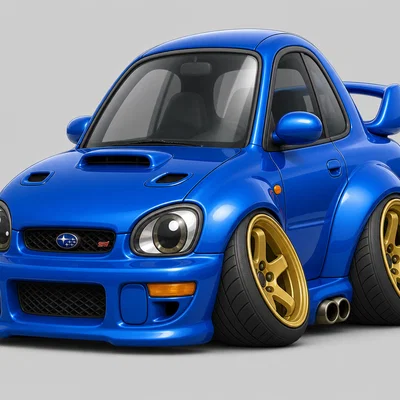 Mô hình Subaru Impreza 22B STI 1998 phong cách hoạt hình (Caricature)