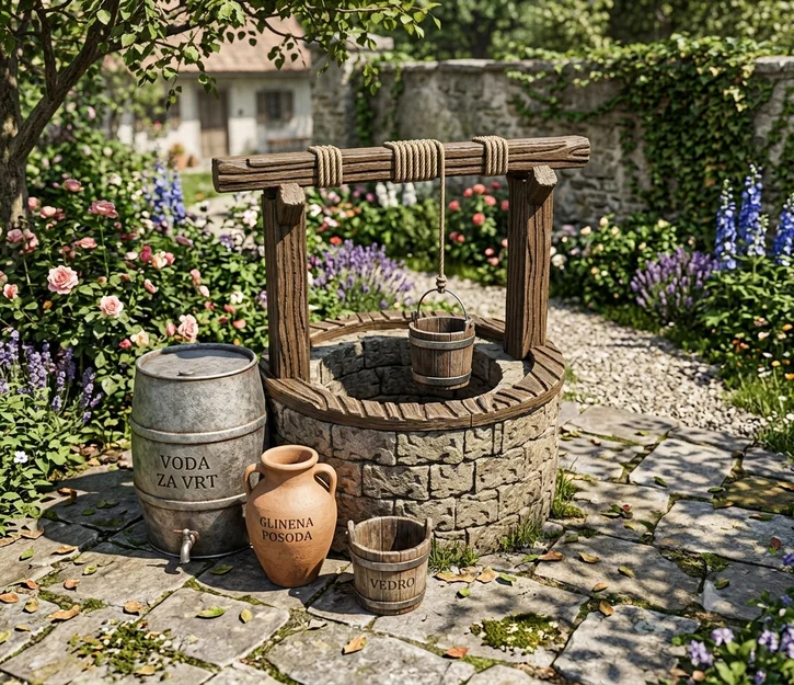 Mô hình giếng nước 3D (Water Well) trang trí sa bàn cực đẹp - Image 1