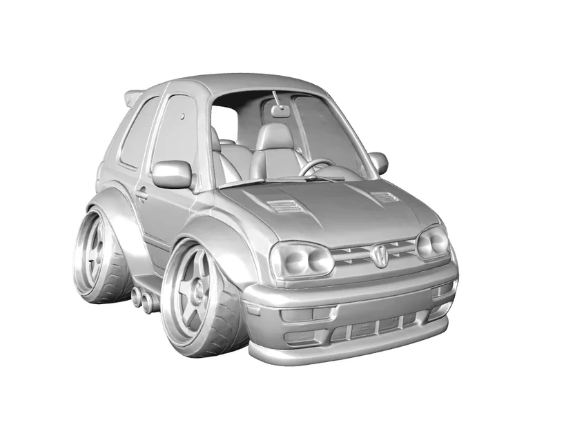 Mô hình 3D xe Volkswagen Golf MK3 GTI 1992 phong cách Caricature - Image 3