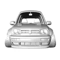Mô hình 3D xe Volkswagen Golf MK3 GTI 1992 phong cách Caricature - Thumbnail 5