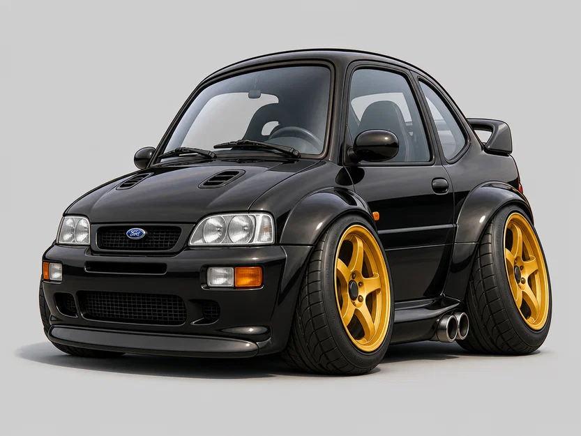 Mô hình xe Ford Escort RS Cosworth 1992 phong cách Caricature 3D - Image 1