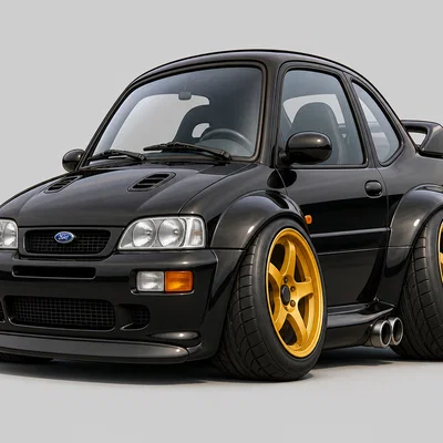 Mô hình xe Ford Escort RS Cosworth 1992 phong cách Caricature 3D