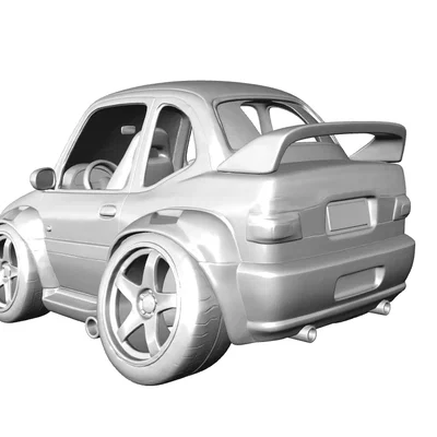 Mô hình xe Ford Escort RS Cosworth 1992 phong cách Caricature 3D