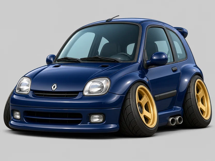 Mô hình 3D Renault Clio Williams 1993 phong cách Caricature cực đẹp - Image 1