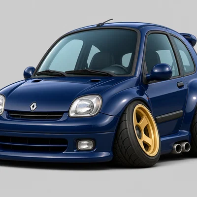 Mô hình 3D Renault Clio Williams 1993 phong cách Caricature cực đẹp