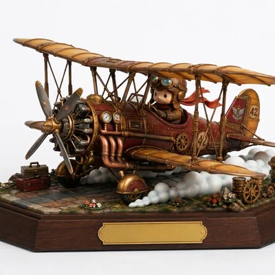 Mô hình máy bay AirCraft Chibi phong cách Steampunk ấn tượng