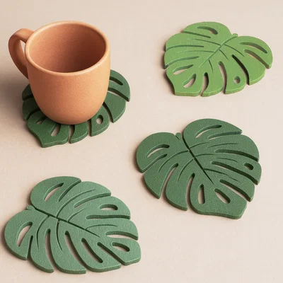 Đế lót ly hình lá Monstera (Monstera Leaf Coaster)