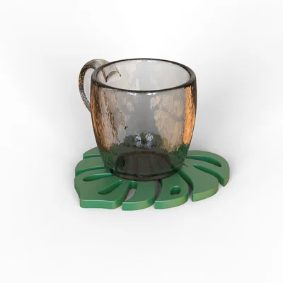 Đế lót ly hình lá Monstera (Monstera Leaf Coaster)