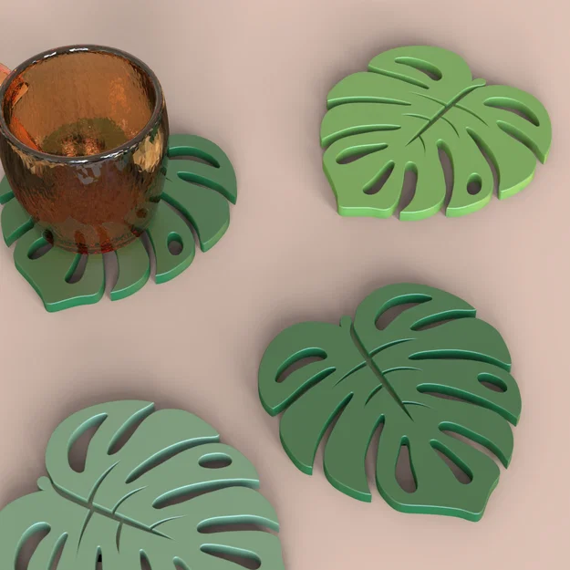 Đế lót ly hình lá Monstera (Monstera Leaf Coaster) - Image 5