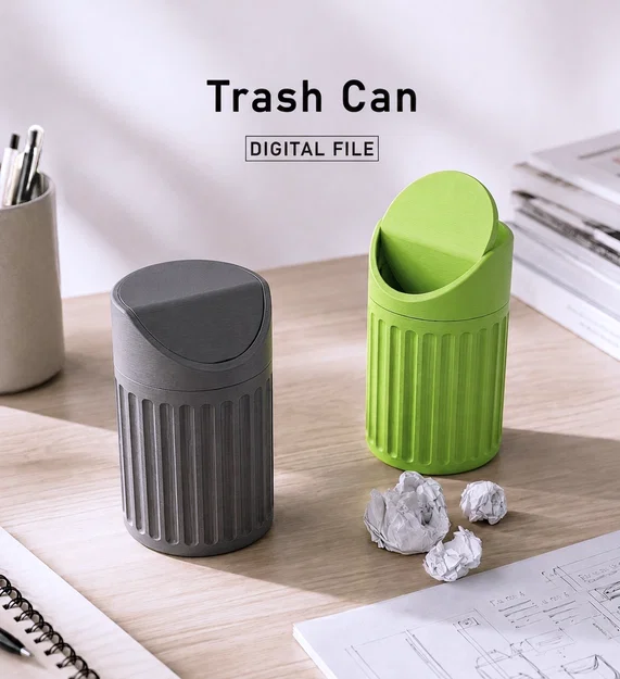 Thùng rác để bàn mini - Đồ trang trí in 3D dễ thương - Image 1