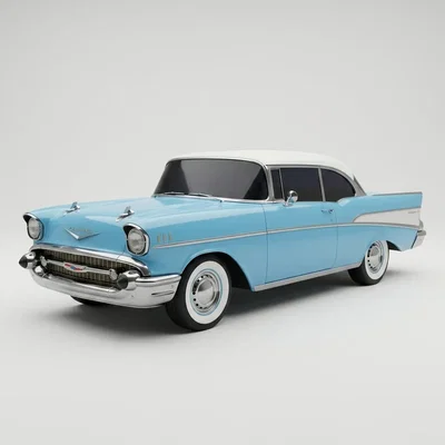 Mô hình 3D xe cổ Chevrolet Bel Air 1957 sang trọng