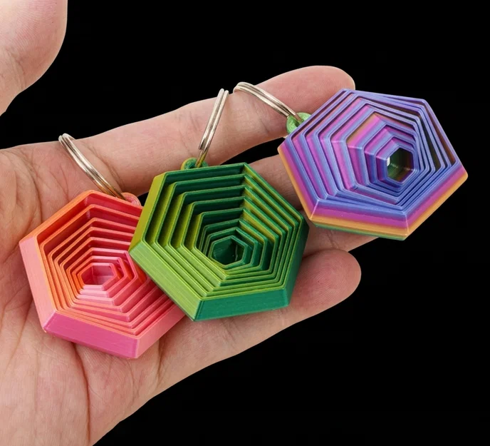 Móc khóa đồ chơi Fidget hình lục giác - Image 1