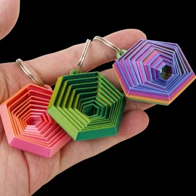 Móc khóa đồ chơi Fidget hình lục giác