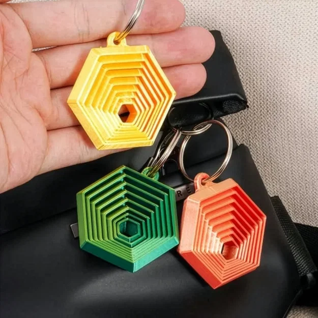 Móc khóa đồ chơi Fidget hình lục giác - Image 2