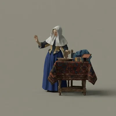 Mô hình 3D Người đàn bà với bình nước của Johannes Vermeer