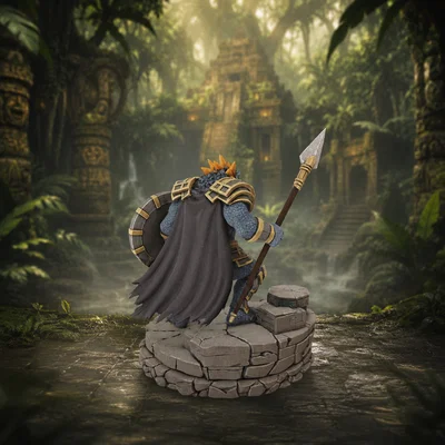 Vhorlath Realms – Reptilian – Sunscale Spearwarden (Mô hình 3D in STL Dark Fantasy)