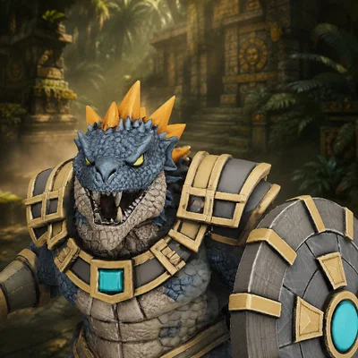 Vhorlath Realms – Reptilian – Sunscale Spearwarden (Mô hình 3D in STL Dark Fantasy)