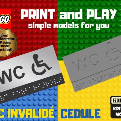 Biển báo WC người khuyết tật có chữ nổi Braille (STL)