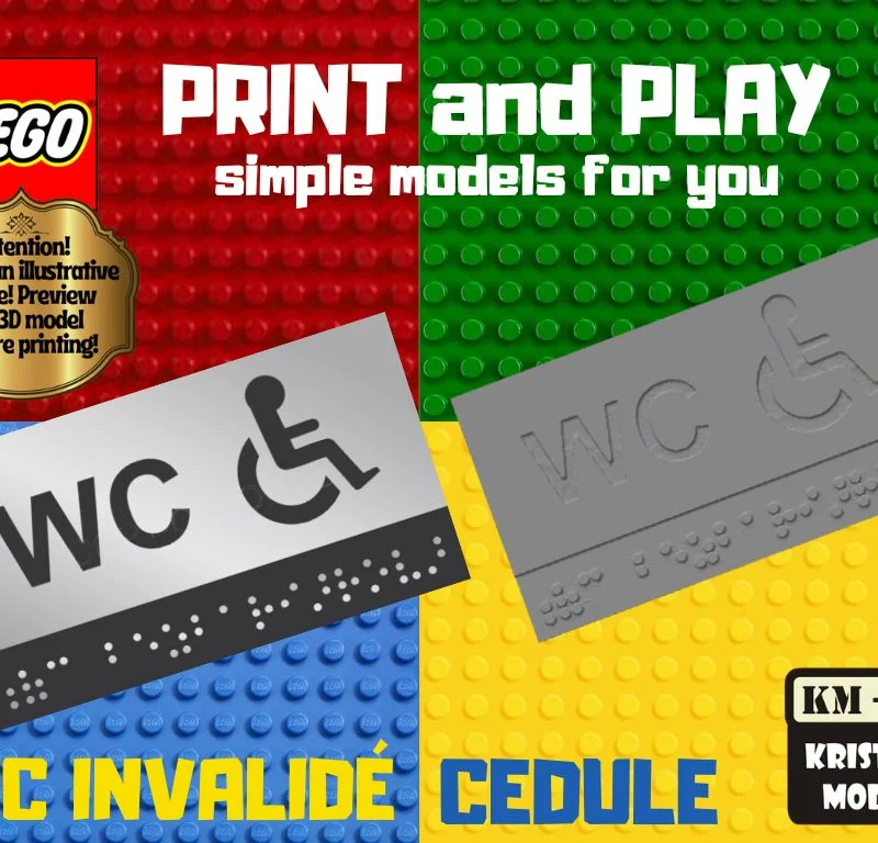 Biển báo WC người khuyết tật có chữ nổi Braille (STL)