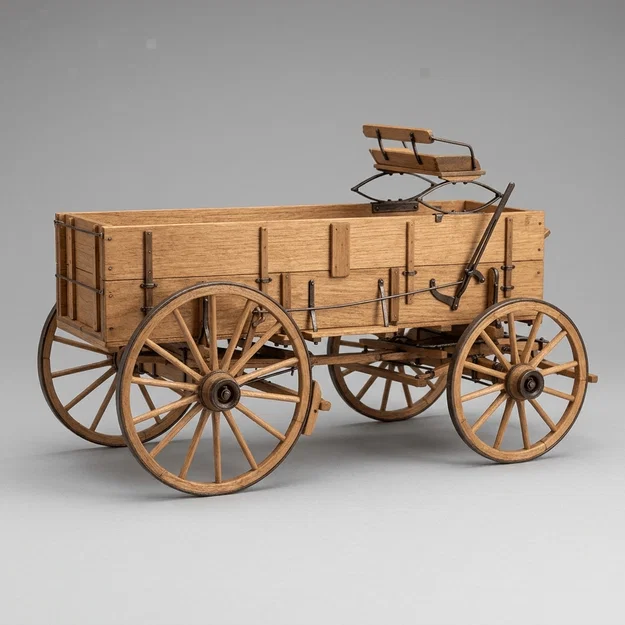 Mô hình xe ngựa kéo miền Tây (Old West Art - Buckboard) in 3D - Image 1