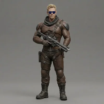 Mô hình 3D nhân vật Sci-Fi Perimeter Patrol Guard đầy cá tính