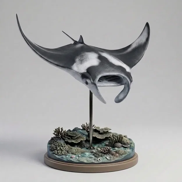 Mô hình 3D Cá Đuối Khổng Lồ (Giant Manta Ray) trang trí độc đáo - Image 1
