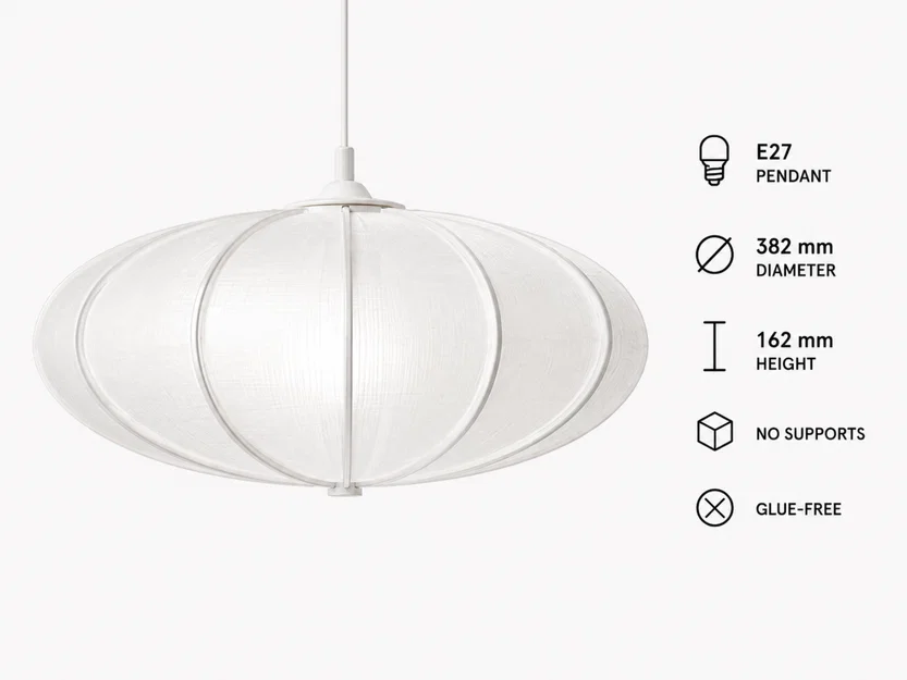 Chụp đèn Ellipsoid cho đèn thả E27 - Image 2