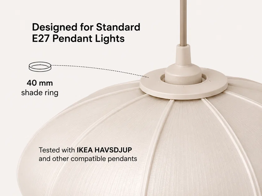 Chụp đèn Ellipsoid cho đèn thả E27 - Image 4