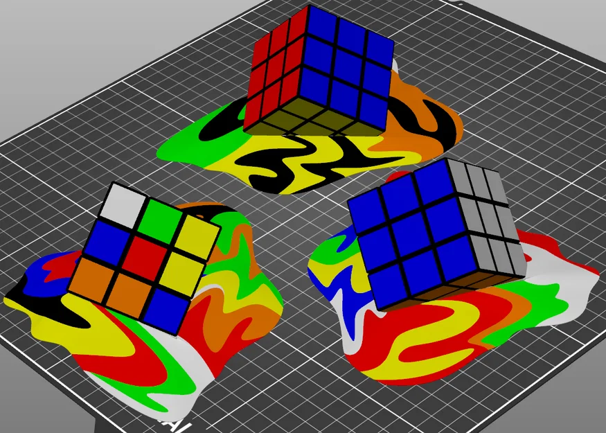 Rubik tan chảy cực chuẩn, phiên bản phối màu CMYKW (đã xáo trộn và giải hoàn tất!) - Image 1