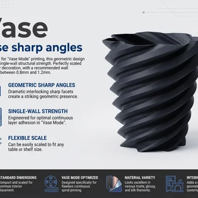 Bình Hoa Hình Học Góc Cạnh Sắc Sảo - Tối Ưu Cho Vase Mode