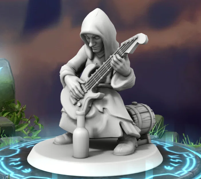 Mô hình Gnome Bard chơi Guitar - Nhân vật D&D độc đáo - Image 1
