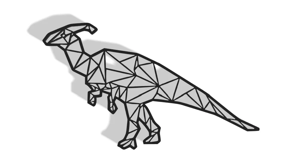 Mô hình treo tường Parasaurolophus phong cách hình học 3D độc đáo - Image 1